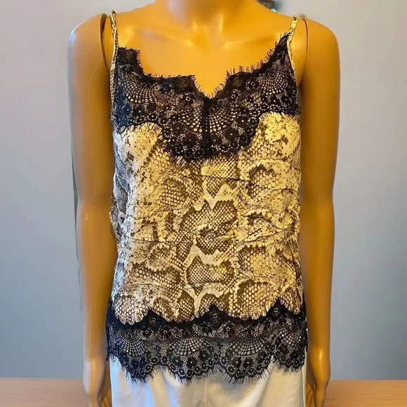 Streetwear Society Tops - Camisole TankTop Lady S Boho Snack skin Print Lace STREETWEAR SOCIETY Fairy Goth